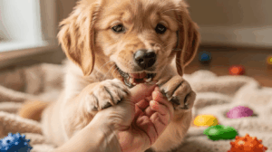 Why do puppies bite during play and teething